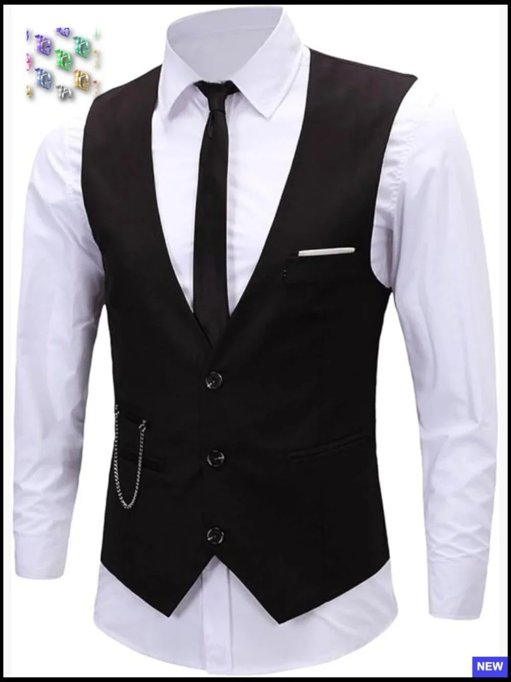 Slim Fit Sleeveless Vest Formal Business Tuxedo Waistcoat Classic Elegant